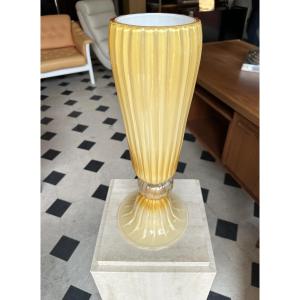 Large Seguso Vetri Vase In Murano 20th Century