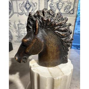 Small Bronze Horse Head By Ricardo Scarpa 8/8