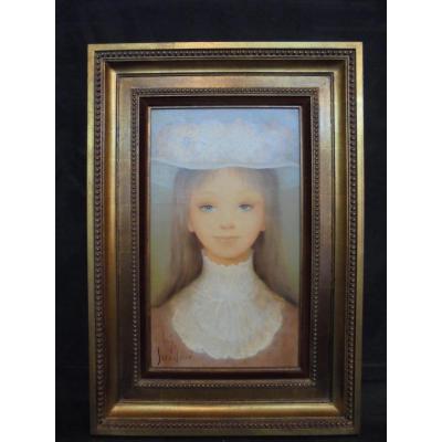 Painting Portrait Oil On Canvas Ségadour XXth Century