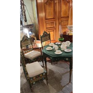 Ensemble De 4 Chaises Et 1 Table De Salon De Thé 