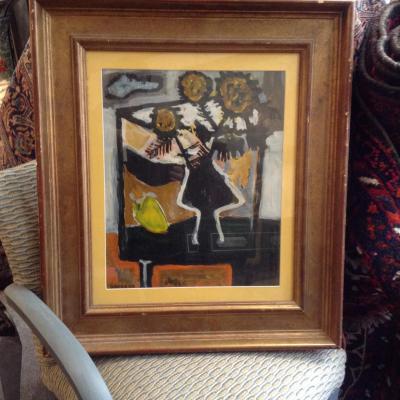 Still Life With Flowers Signed Raymond Guerrier