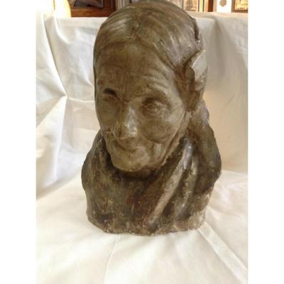 Plaster Of Old Woman, By Emile Derré