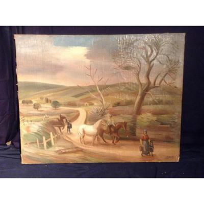 Landscape Of Campaign Signed Goujon