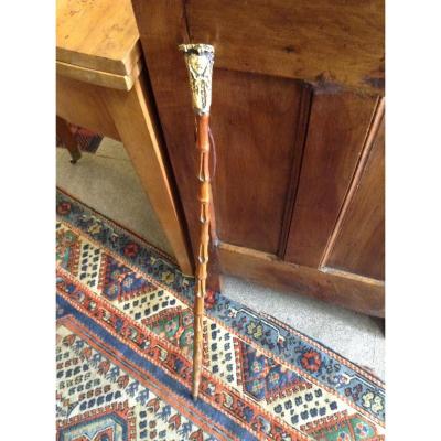 Bamboo Cane, Pommel Carved Bone