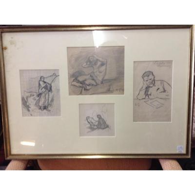 Drawings Framed Signed R. G / S?