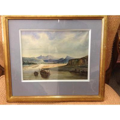 Gouache Marine Dated 1832