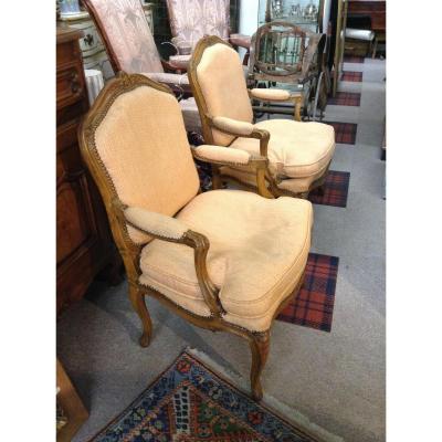 Paire De Fauteuils Louis XV
