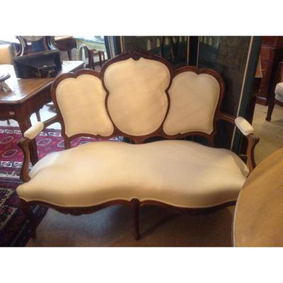 Original Sofa 2 Places Napoleon III Walnut