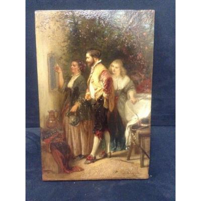 Signed Painting Henri Charles Antoine Baron Le Rabelais De Quart Nineteenth Century