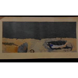 Lithograph "boat On The Strike" Georges Braque