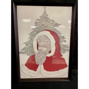 Lithograph Jean Marais “santa Claus”