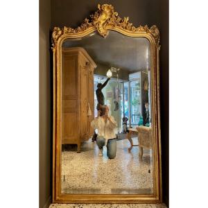 Large Rocaille Mirror Gold Leaf Height 190 Cm