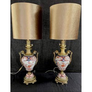 Pair Of Large 19th Century Imari Lamps