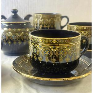 Sarreguemines Chocolate Service, Midnight Blue