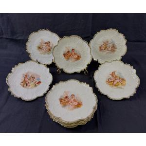 Set Of 10 Napoleon III Porcelain Plates