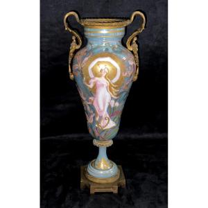 Art Nouveau Porcelain And Bronze Vase Signed Sèvres