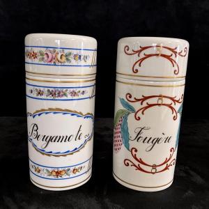 Pair Of Apothecary-pharmacy Jars