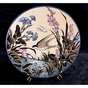 Large Sarreguemines Majolica Plate