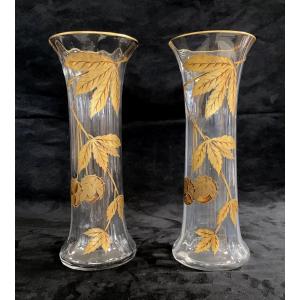Pair Of Baccarat Platane Vases