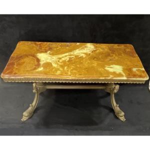 Bronze And Onyx Coffee Table