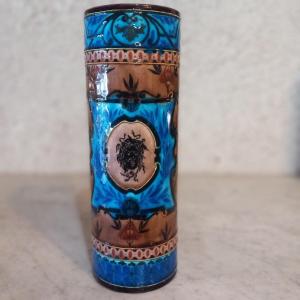 Vase "roll" In Enamelled Earthenware From Viellard In Bordeaux.