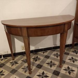 Louis XVI Console Table, 'half-moon', 19th Century, In Light Mahogany.