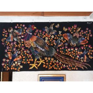 "last Leaves" Aubusson Tapestry, Signed René Perrot.