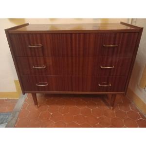 Chest Of Drawers From The 50s And 60s, Rosewood. Signed "mp"