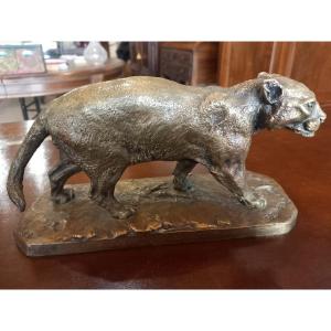 Rare Bronze Pj. Mène: "mountain Lion" Or Cougar.