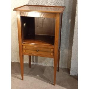 Walnut Bedside Table With "niche", 19th Century.