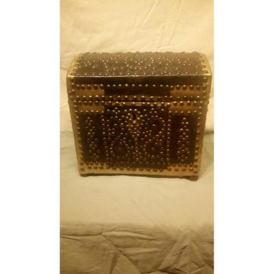 Leather And Studded Box.