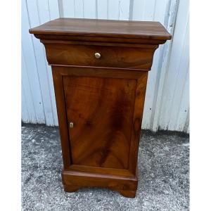 Louis Philippe Nightstand In Burr Walnut Mid 19th