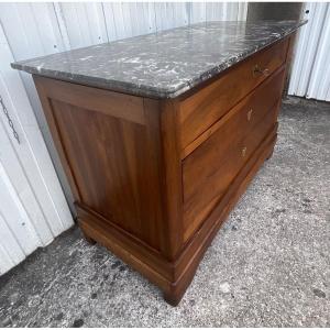Louis Philippe Chest Of Drawers In Burl Walnut Late 19th