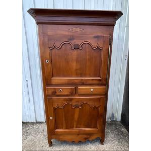 Vendée Cabinet Called “standing Man” In Solid Cherry Wood Late 19th Century