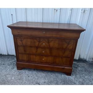 Louis Philippe Chest Of Drawers, Mid 19th Century, In Burl Walnut