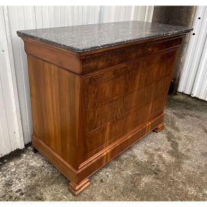 Louis Philippe Chest Of Drawers, Mid 19th Century, Burl Walnut