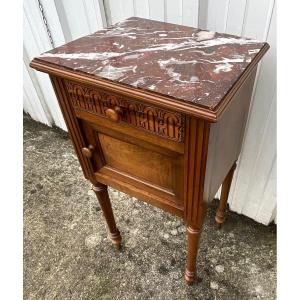 Louis XVI Style Walnut Bedside Table – Early 20th Century