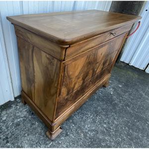 Louis-philippe Chest Of Drawers In Burr Walnut, Mid-19th Century