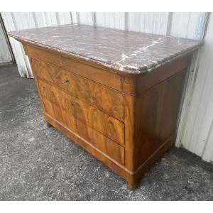 Louis-philippe Chest Of Drawers In Burr Walnut, Mid-19th Century