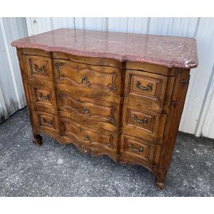 Louis XV Style Walnut Eel Chest Of Drawers, Early 19th Century