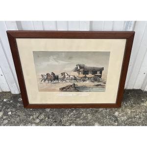 Five-horse Coach, Signed Adam, Late 19th Century