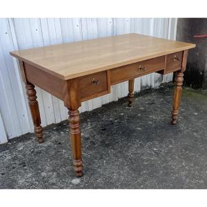 Late 19th Century Walnut Writing Table With Contemporary Oak Top