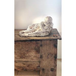 “sleeping Cupid” After Giovacchino Fortini (1670-1736), Large 19th Century Plaster.