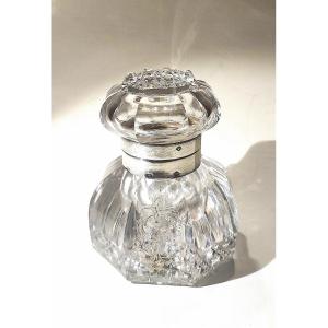 Cut Crystal And Silver Inkwell From The Late 19th Century