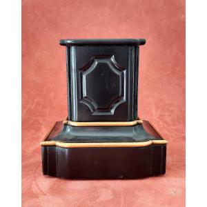 Niii Base / Display In Black Marble And Gilded Bronze 
