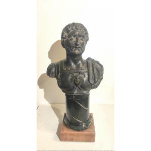 Patinated Bronze Bust Of The Roman Emperor Hadrian, Italy, 19th Century