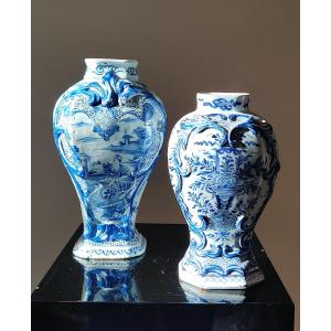 Two Large Delftware Vases From The 18th Century