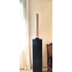 Antique Column On A Base, Made Of Egyptian Onyx/alabaster Marble, Italy, Early 19th Century Or Earlier