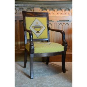 Empire Period Armchair In Mahogany.