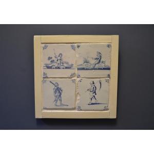 Four Tiles. Lille. Eighteenth Century.